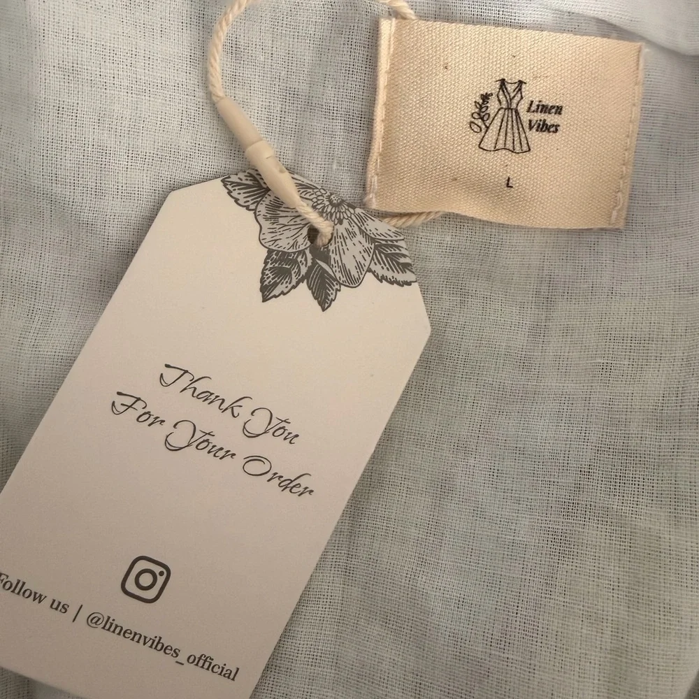 Linen Stained Glass Floral Pattern Elegant Dress #102 - Picture 6 of 7